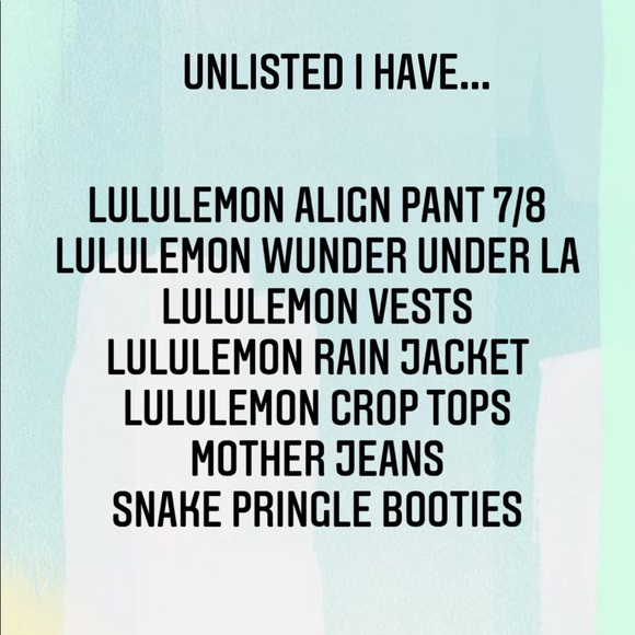 UNLISTED LULULEMON ITEMS - Picture 2 of 2